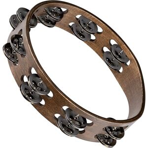 Meinl Percussion Traditional Wood Tambourine 2-Row Tambourine 10-inch Diameter Siam Oak / Steel, Walnut Brown / Natural (TA2WB) Meinl Percussion Traditional Wood Tambourine 2-Row Tambourine 10-inch Diameter Siam Oak / Steel, Walnut Brown / Natural (TA2WB)