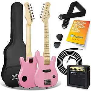 3rd Avenue 1/4 Size Kids Electric Guitar Pack for Junior Beginners 6 Months FREE Lessons, 5W Portable Amp, Cable, Bag, Picks and Strap Pink 3rd Avenue 1/4 Size Kids Electric Guitar Pack for Junior Beginners 6 Months FREE Lessons, 5W Portable Amp, Cable, Bag, Picks and Strap Pink