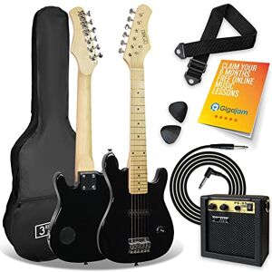 3rd Avenue 1/4 Size Kids Electric Guitar Pack for Junior Beginners 6 Months FREE Lessons, 5W Portable Amp, Cable, Bag, Picks and Strap Black 3rd Avenue 1/4 Size Kids Electric Guitar Pack for Junior Beginners 6 Months FREE Lessons, 5W Portable Amp, Cable, Bag, Picks and Strap Black
