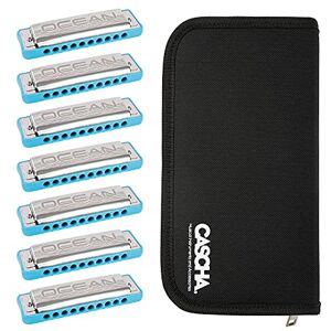 CASCHA Ocean Rock Harmonica Pack 7 (C-D-E-F-G-A-Bb), 7 Harmonicas with Bag, Blue CASCHA Ocean Rock Harmonica Pack 7 (C-D-E-F-G-A-Bb), 7 Harmonicas with Bag, Blue