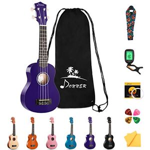 Donner Ukulele Beginner Soprano Ukulele Kit 21 inch Starter Set Adult Ukelele Hawaii Guitar with Uke Oneline Lesson String Tuner Picks DUS-10 Purple Donner Ukulele Beginner Soprano Ukulele Kit 21 inch Starter Set Adult Ukelele Hawaii Guitar with Uke Oneline Lesson String Tuner Picks DUS-10 Purple