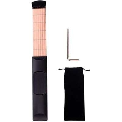 QUXVUIS Travel Guitars Practice Tool Helps Improve Skills And Finger Flexibility While Enjoying Adventures Outdoors 6 Strings Pocket Guitar Travel Guitar Folk, 6 Fret Black QUXVUIS Travel Guitars Practice Tool Helps Improve Skills And Finger Flexibility While Enjoying Adventures Outdoors 6 Strings Pocket Guitar Travel Guitar Folk, 6 Fret Black