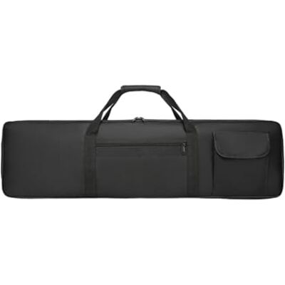 Pleayietoopiatiey Padded 61-Key Keyboard Gig Bag Oxford Cloth Black for Tour Black XS Oxford cloth padded interior large pocket handles adjustable straps waterproof for concerts travel studios Pleayietoopiatiey Padded 61-Key Keyboard Gig Bag Oxford Cloth Black for Tour Black XS Oxford cloth padded interior large pocket handles adjustable straps waterproof for concerts travel studios