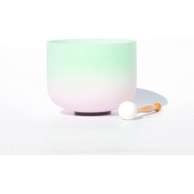 ASerZenith 432 Hz 8/10/12 Inch C/D/E/F/G/A/B Note Frosted Crystal Singing Bowl With Rubber Hammer And Round Rubber Ring, Perfect For Yoga Meditation Therapy,Green,F Note,10 Inch ASerZenith 432 Hz 8/10/12 Inch C/D/E/F/G/A/B Note Frosted Crystal Singing Bowl With Rubber Hammer And Round Rubber Ring, Perfect For Yoga Meditation Therapy,Green,F Note,10 Inch