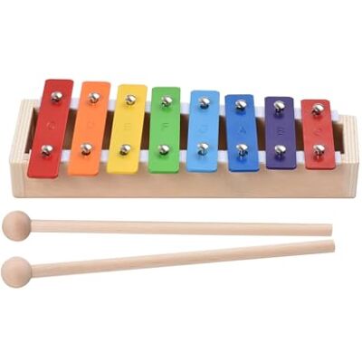 FonHNDG Xylophone 8 Keys Compact Size Xylophone Glockenspiel with Wooden FonHNDG Xylophone 8 Keys Compact Size Xylophone Glockenspiel with Wooden