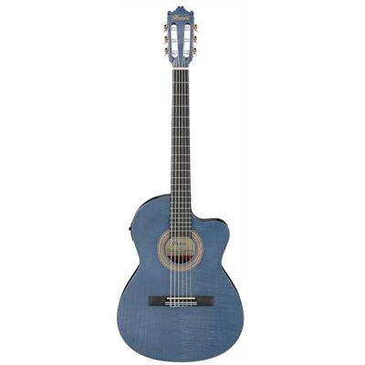 Ibanez GA5FMTCE Open Pore Blueberry Classical Guitar – Thinline Cutaway Body, Flamed Maple Top, Sapele Back & Sides, Purpleheart Fretboard & Bridge, AEQ-2T Preamp with Onboard Tuner Ibanez GA5FMTCE Open Pore Blueberry Classical Guitar – Thinline Cutaway Body, Flamed Maple Top, Sapele Back & Sides, Purpleheart Fretboard & Bridge, AEQ-2T Preamp with Onboard Tuner