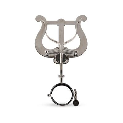 GEWA Marching Music Holder Bb-Clarinet Nickel Plated Large Lyra 2 Pushers Ring Diameter 33 mm GEWA Marching Music Holder Bb-Clarinet Nickel Plated Large Lyra 2 Pushers Ring Diameter 33 mm