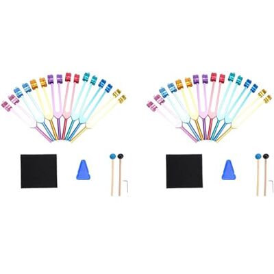 Jnchdghwa Chakra Tuning Fork Set, 14 Chakra+2 Soul Purpose Weighted Tuning Forks for Meditation,Yoga, Sound Healing Multicolor Jnchdghwa Chakra Tuning Fork Set, 14 Chakra+2 Soul Purpose Weighted Tuning Forks for Meditation,Yoga, Sound Healing Multicolor