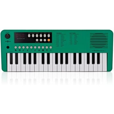 gear4music VISIONKEY-1 Portable 37-Key Mini Electric Keyboard Piano, Green For Kids and Beginners, 37 Mini Keys Across 3 Octaves, 100 Sounds and Rhythms, Headphone Output, USB-C or Battery Powered gear4music VISIONKEY-1 Portable 37-Key Mini Electric Keyboard Piano, Green For Kids and Beginners, 37 Mini Keys Across 3 Octaves, 100 Sounds and Rhythms, Headphone Output, USB-C or Battery Powered