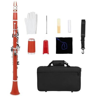 Kalttoy Beginner Clarinet with Plated Keys ABS Texture Plated Keys with Soft Pads for Long Practice Hours and Travel Use ABS Sturdy Build for Student Players Kalttoy Beginner Clarinet with Plated Keys ABS Texture Plated Keys with Soft Pads for Long Practice Hours and Travel Use ABS Sturdy Build for Student Players