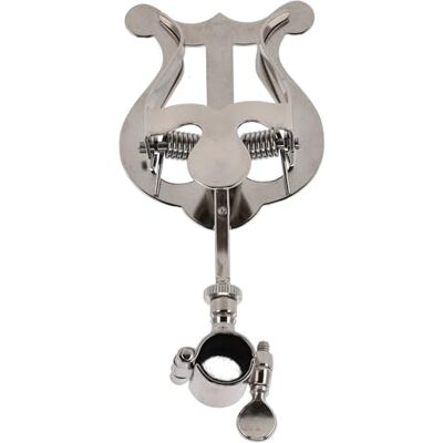GEWA Marching Music Holder Trumpet Nickel Plated Small Lyra 1 Pusher Hinge Ring Ø 14 mm GEWA Marching Music Holder Trumpet Nickel Plated Small Lyra 1 Pusher Hinge Ring Ø 14 mm