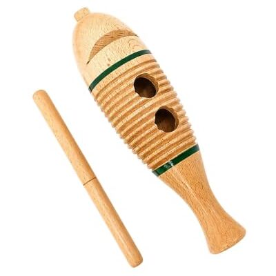 Oxxggkao Beginner Wooden Guiro Music Instrument, 20cm Fish Percussion Scraper with Stick, Family Rhythm Game, Class Activity Oxxggkao Beginner Wooden Guiro Music Instrument, 20cm Fish Percussion Scraper with Stick, Family Rhythm Game, Class Activity