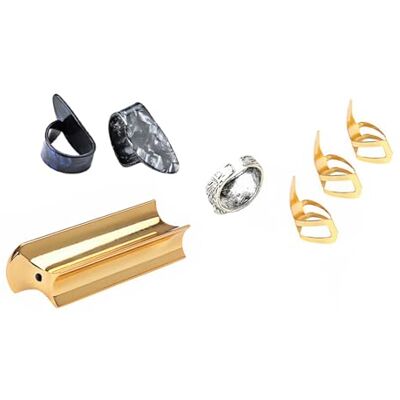Elnwnnkc Stainless Steel Guitar Slide Tone Rod for Lap Steel Hawaiian Electric Guitar Accessories Metal Finger Slide Rings Elnwnnkc Stainless Steel Guitar Slide Tone Rod for Lap Steel Hawaiian Electric Guitar Accessories Metal Finger Slide Rings