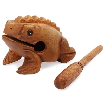 Graceever Guiro Croaking Wooden Frog with Mallet, Musical Instrument Sound Block, Fair Trade Percussion Instrument (12.7 cm) Graceever Guiro Croaking Wooden Frog with Mallet, Musical Instrument Sound Block, Fair Trade Percussion Instrument (12.7 cm)