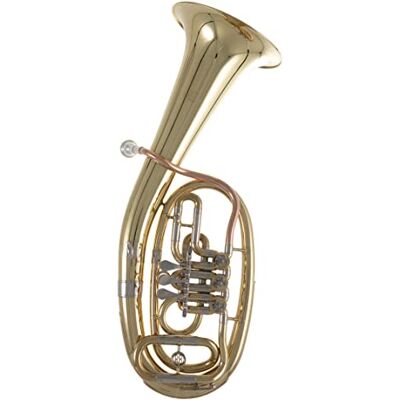 GEWA Roy Benson Bb tenor horn TH-201 (premium compact model, with Ø 24 cm brass bell, durable gold brass leadpipe, nickel silver slides, in lacquered finish, light molded case included) GEWA Roy Benson Bb tenor horn TH-201 (premium compact model, with Ø 24 cm brass bell, durable gold brass leadpipe, nickel silver slides, in lacquered finish, light molded case included)