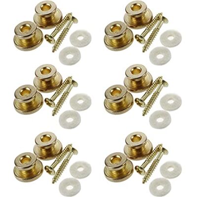 PPcdfre 12Pcs Golden Strap Button with Mounting Screw for Guitar Mandolin PPcdfre 12Pcs Golden Strap Button with Mounting Screw for Guitar Mandolin