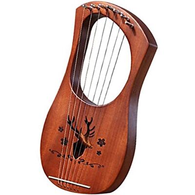 CAFIEDR 7-String Lyre Harp Mahogany Solid Wooden Harp Stringed Instruments Lyre Harp for Beginners CAFIEDR 7-String Lyre Harp Mahogany Solid Wooden Harp Stringed Instruments Lyre Harp for Beginners
