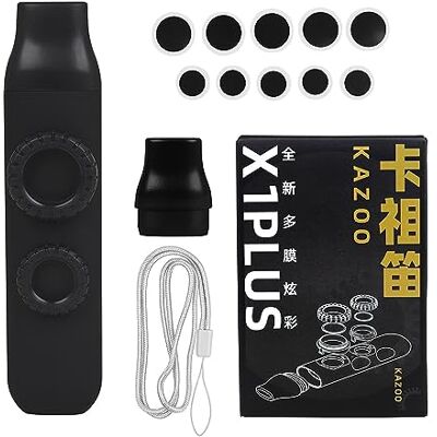 Jazuaiao Flute Hole with Adjustable Tone, Skin feel cool black Adjustable Tone Double Membranes for Child Adult Beginner, Portable, Easy to Play, Jazuaiao Flute Hole with Adjustable Tone, Skin feel cool black Adjustable Tone Double Membranes for Child Adult Beginner, Portable, Easy to Play,