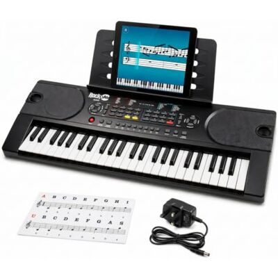 RockJam RJ549 49 Key Keyboard Piano for Beginners Beginner 49 key electronic keyboard for home practice with tones, rhythms, lessons & portable setup RockJam RJ549 49 Key Keyboard Piano for Beginners Beginner 49 key electronic keyboard for home practice with tones, rhythms, lessons & portable setup