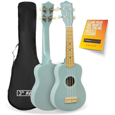 3rd Avenue Soprano Ukulele Beginner 21 Inch 4 Nylon Strings with Free Uke Bag Pastel Blue FREE 1 Month Online Lessons 3rd Avenue Soprano Ukulele Beginner 21 Inch 4 Nylon Strings with Free Uke Bag Pastel Blue FREE 1 Month Online Lessons