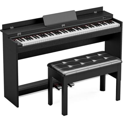 JOINATRE 88 Key Full Size Weighted Hammer Action Digital Piano, Electric Keyboard with Triple Pedal & Dust Cover, Electric Piano for Beginners, Kids, Adults(Black with Bench) JOINATRE 88 Key Full Size Weighted Hammer Action Digital Piano, Electric Keyboard with Triple Pedal & Dust Cover, Electric Piano for Beginners, Kids, Adults(Black with Bench)