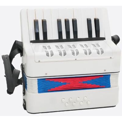 BailingDS Accordion, 17 Key 8 Bass Accordions with Straps for Beginners Educational Accordion, Musical Instrument Gift,Accordion Instrument for Adults Crafted Size:25x24x13cm,Weight:1.8kg (White) BailingDS Accordion, 17 Key 8 Bass Accordions with Straps for Beginners Educational Accordion, Musical Instrument Gift,Accordion Instrument for Adults Crafted Size:25x24x13cm,Weight:1.8kg (White)