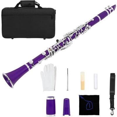 ljhnba B Flat Clarinet for Beginners, 17 Keys Beginner Practice Clarinet Woodwind Band Orchestras Musical Instrument B Flat Bakelite Tube ljhnba B Flat Clarinet for Beginners, 17 Keys Beginner Practice Clarinet Woodwind Band Orchestras Musical Instrument B Flat Bakelite Tube