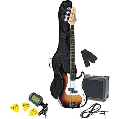 GEWA Electric Bass, Bass Pack RCB-100 Set sunburst – Solid basswood body, Maple neck, Pakkawood fingerboard, incl. amplifier, gig bag and accessories for powerful bass sound! GEWA Electric Bass, Bass Pack RCB-100 Set sunburst – Solid basswood body, Maple neck, Pakkawood fingerboard, incl. amplifier, gig bag and accessories for powerful bass sound!
