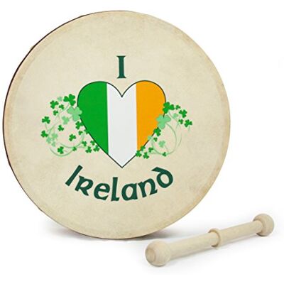 Waltons Irish Celtic Bodhran 8 Inch with Natural Goat Skin Head, Irish Design with Hardwood Beater – (I Love Ireland) Waltons Irish Celtic Bodhran 8 Inch with Natural Goat Skin Head, Irish Design with Hardwood Beater – (I Love Ireland)