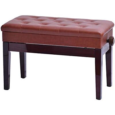 SXSHEYS Piano Stool Height Adjustable Wooden Bench Soft Leather Keyboard Stool,Enjoying Strong Solid Wood Frame & Storage Compartment,Practical Beautiful,Red Brown SXSHEYS Piano Stool Height Adjustable Wooden Bench Soft Leather Keyboard Stool,Enjoying Strong Solid Wood Frame & Storage Compartment,Practical Beautiful,Red Brown