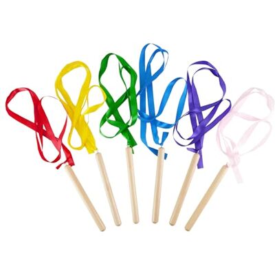 A-Star Rainbow Wands Pack of 6 for Rhythm & Movement Development & Learning A-Star Rainbow Wands Pack of 6 for Rhythm & Movement Development & Learning