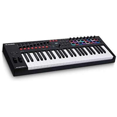 M-Audio Oxygen Pro 49 Key USB MIDI Keyboard Controller With Beat Pads, MIDI-assignable Knobs, Buttons and Faders, and Native Instruments Sound Package (NKS Integration) M-Audio Oxygen Pro 49 Key USB MIDI Keyboard Controller With Beat Pads, MIDI-assignable Knobs, Buttons and Faders, and Native Instruments Sound Package (NKS Integration)