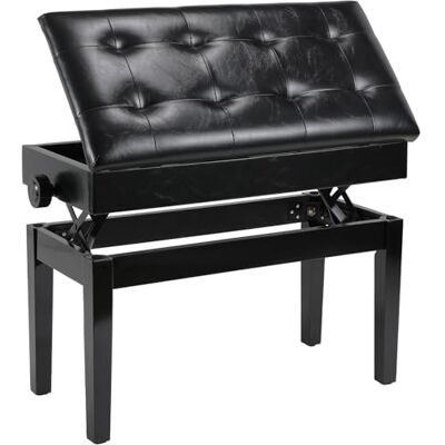 Clevich Double Piano Stool Adjustable 48-58 with Storage,Piano Bench Piano Bench with PU Leather Cushion, Heavy Duty Piano Chair, Keyboard Piano Bench, Load Capacity up to 150kg Clevich Double Piano Stool Adjustable 48-58 with Storage,Piano Bench Piano Bench with PU Leather Cushion, Heavy Duty Piano Chair, Keyboard Piano Bench, Load Capacity up to 150kg