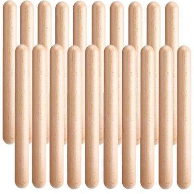 Littlecatch 20-Piece 8-Inch Wooden Rhythm Sticks Lummi Sticks, Classical Claves Musical Percussion Instrument Littlecatch 20-Piece 8-Inch Wooden Rhythm Sticks Lummi Sticks, Classical Claves Musical Percussion Instrument