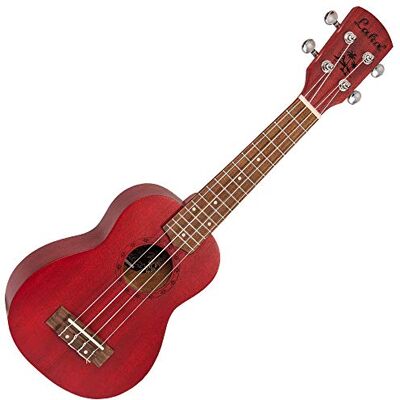 VINTAGE LAKA ACOUSTIC UKULELE & BAG ~ SOPRANO ~ RED VUS5RD VINTAGE LAKA ACOUSTIC UKULELE & BAG ~ SOPRANO ~ RED VUS5RD