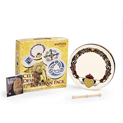 Percussion Plus Bodhran 12" Claddagh Cross with bag and tipper beater Percussion Plus Bodhran 12" Claddagh Cross with bag and tipper beater