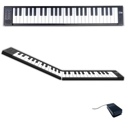 Carry-on Folding Piano 49 Touch – 49 Key Portable Keyboard with 128 Voices, Touch Sensitive Keys, USB & Bluetooth MIDI, Rechargeable Travel Piano (Black) Carry-on Folding Piano 49 Touch – 49 Key Portable Keyboard with 128 Voices, Touch Sensitive Keys, USB & Bluetooth MIDI, Rechargeable Travel Piano (Black)