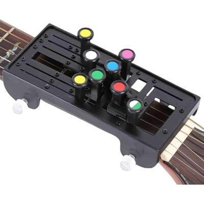 Terraphy Left Handed Guitar Learning System for Beginners Practice Tool with Color-Coded Chords Play Guitar in Minutes, Instant Acoustic/Electric Performance (Gold) (Black) Terraphy Left Handed Guitar Learning System for Beginners Practice Tool with Color-Coded Chords Play Guitar in Minutes, Instant Acoustic/Electric Performance (Gold) (Black)