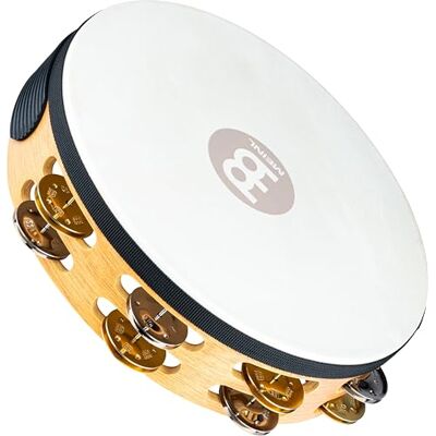 Meinl Percussion Traditional Headed Tambourine With Goat Skin Head 10-inch Diameter Siam Oak / Steel and Brass, Natural (TAH2M-SNT) Meinl Percussion Traditional Headed Tambourine With Goat Skin Head 10-inch Diameter Siam Oak / Steel and Brass, Natural (TAH2M-SNT)