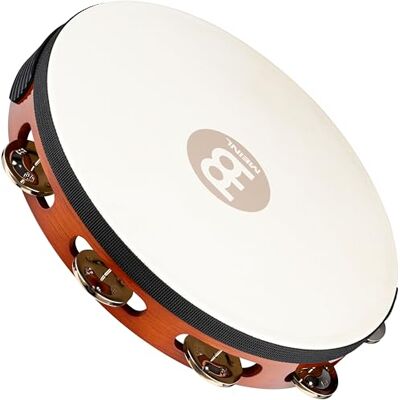 Meinl Percussion Traditional Headed Tambourine With Goat Skin Head 10-inch Diameter Siam Oak / Steel, Antique Brown / Natural (TAH1AB) Meinl Percussion Traditional Headed Tambourine With Goat Skin Head 10-inch Diameter Siam Oak / Steel, Antique Brown / Natural (TAH1AB)