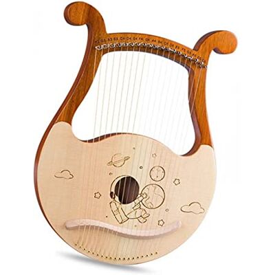 CAFIEDR 19 String Lyre Mahogany Harp Portable Music Instrument Tuning Wrench For Beginner Lyre Harp for Beginners CAFIEDR 19 String Lyre Mahogany Harp Portable Music Instrument Tuning Wrench For Beginner Lyre Harp for Beginners