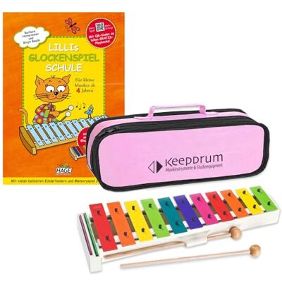 Sonor BWG Boomwhackers Glockenspiel with Keepdrum Bag Pink and Lillis Music Book Sonor BWG Boomwhackers Glockenspiel with Keepdrum Bag Pink and Lillis Music Book