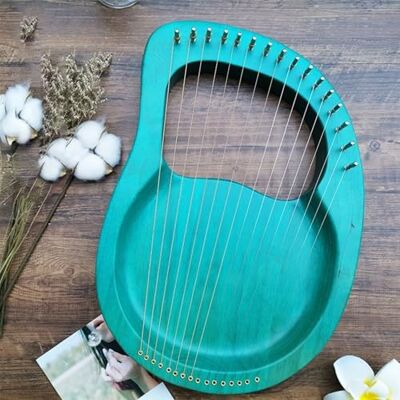 SXTYYH 10,16,19,21,24 String Lyre Harp, Mahogany Body Portable Beginner Lap Harp with Tuning Wrench Spare String Carrying Case Cleaning Cloth Musical Instrument(16-string slate green) SXTYYH 10,16,19,21,24 String Lyre Harp, Mahogany Body Portable Beginner Lap Harp with Tuning Wrench Spare String Carrying Case Cleaning Cloth Musical Instrument(16-string slate green)