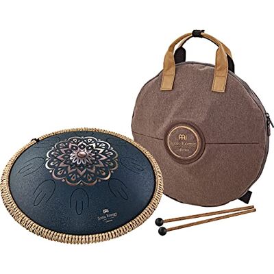 Sonic Energy Steel Tongue Drum – 16 Inch Octave Tank Tongue Drum in D Amara – For Meditation, Yoga, Percussion – Navy Blue with Engraving – Including Mallets and Bag (OSTD2NBE) Sonic Energy Steel Tongue Drum – 16 Inch Octave Tank Tongue Drum in D Amara – For Meditation, Yoga, Percussion – Navy Blue with Engraving – Including Mallets and Bag (OSTD2NBE)