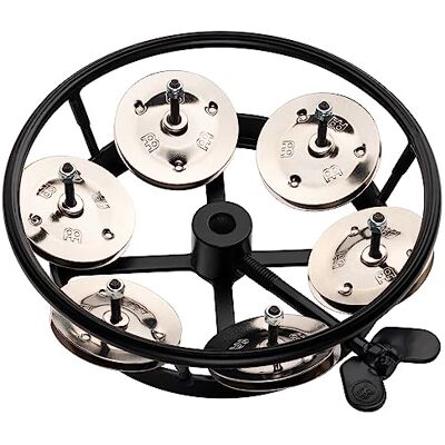 Meinl Percussion Professional Hihat Tambourine Tambourine Add-On for Drum Cymbals 5-inch Diameter Rubberized / Steel, Black / Silver (THH1BK) Meinl Percussion Professional Hihat Tambourine Tambourine Add-On for Drum Cymbals 5-inch Diameter Rubberized / Steel, Black / Silver (THH1BK)