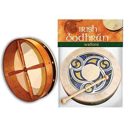 GOCHANGE Walton's 8" Trinity Design Printed Irish Bodhran with Beater & Gift Packaging GOCHANGE Walton's 8" Trinity Design Printed Irish Bodhran with Beater & Gift Packaging