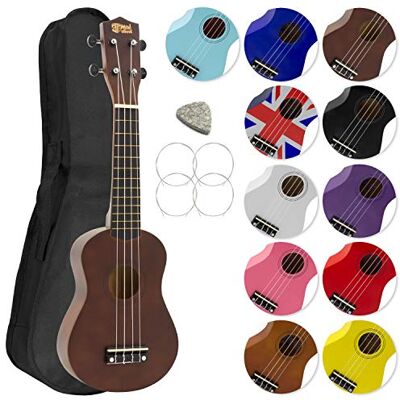 Mad About SU8 Soprano Ukulele with FREE Gig Bag, Pick, and Spare Strings – Great for Schools and Beginners, Now With Carbon Black Strings for Improved Tuning Dark Wood Mad About SU8 Soprano Ukulele with FREE Gig Bag, Pick, and Spare Strings – Great for Schools and Beginners, Now With Carbon Black Strings for Improved Tuning Dark Wood