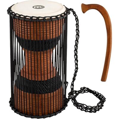 Meinl Percussion Wood Talking Drum Large Instrument with Goat Skin Head Height 16-inch Including Wooden Beater Mahogany, Multicoloured (ATD-L) Meinl Percussion Wood Talking Drum Large Instrument with Goat Skin Head Height 16-inch Including Wooden Beater Mahogany, Multicoloured (ATD-L)