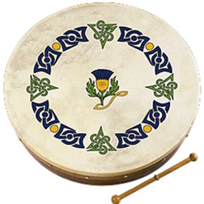Waltons Irish Celtic Bodhran 8 Inch with Natural Goat Skin Head, Scottish Thistle Design with Hardwood Beater – Waltons Irish Celtic Bodhran 8 Inch with Natural Goat Skin Head, Scottish Thistle Design with Hardwood Beater –