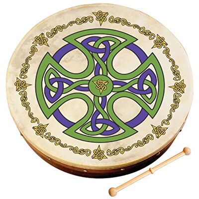 Waltons Irish Celtic Bodhran 12 Inch with Natural Goat Skin Head, Brosna Cross Design with Hardwood Beater & Instructional DVD – Waltons Irish Celtic Bodhran 12 Inch with Natural Goat Skin Head, Brosna Cross Design with Hardwood Beater & Instructional DVD –